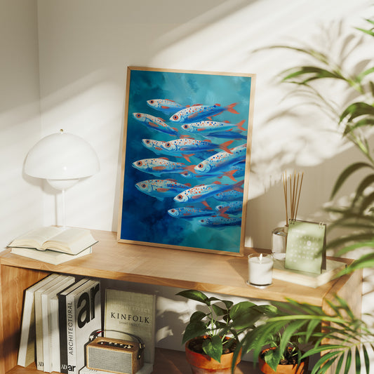 Azure Current Carries Speckled Voyagers