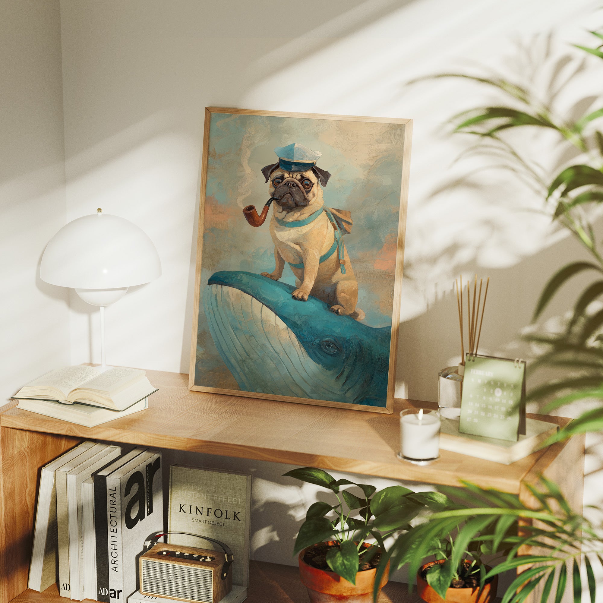 Nautical Pug's Whimsical Voyage