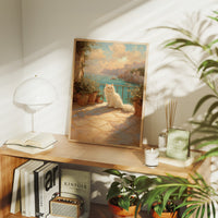 Mediterranean Guardian Basks in Coastal Light