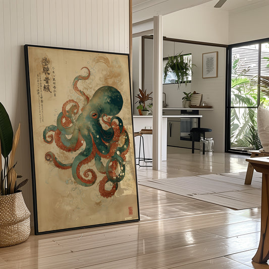 Emerald Tentacles Embrace Ancient Scrolls