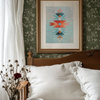 Geometric Harmony in Turquoise and Coral