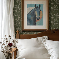 Equine Geometry: Portrait in Teal and Amber