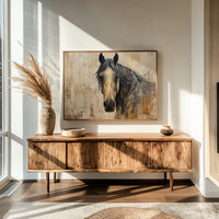 Noble Gaze Through Weathered Canvas