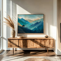 Teal Reverie Across Mountain Waves