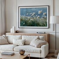 Coastal Daisies Dance Against Stormy Skies
