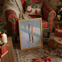 Alpine Duet: Copper Skis at Rest