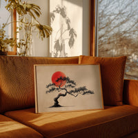 Crimson Harmony: Bonsai Beneath Blood Moon
