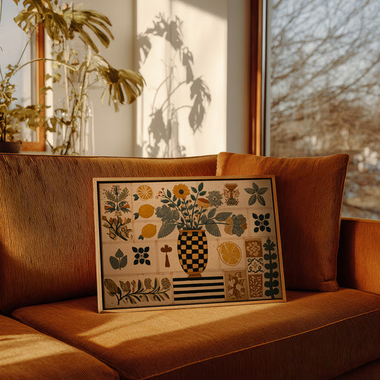Checkered Vessel Holds Folk Garden Memories