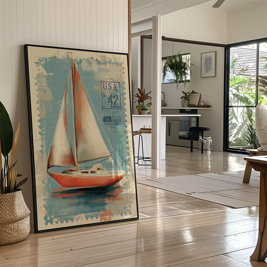 Coral Sails Adrift On Postage Dreams