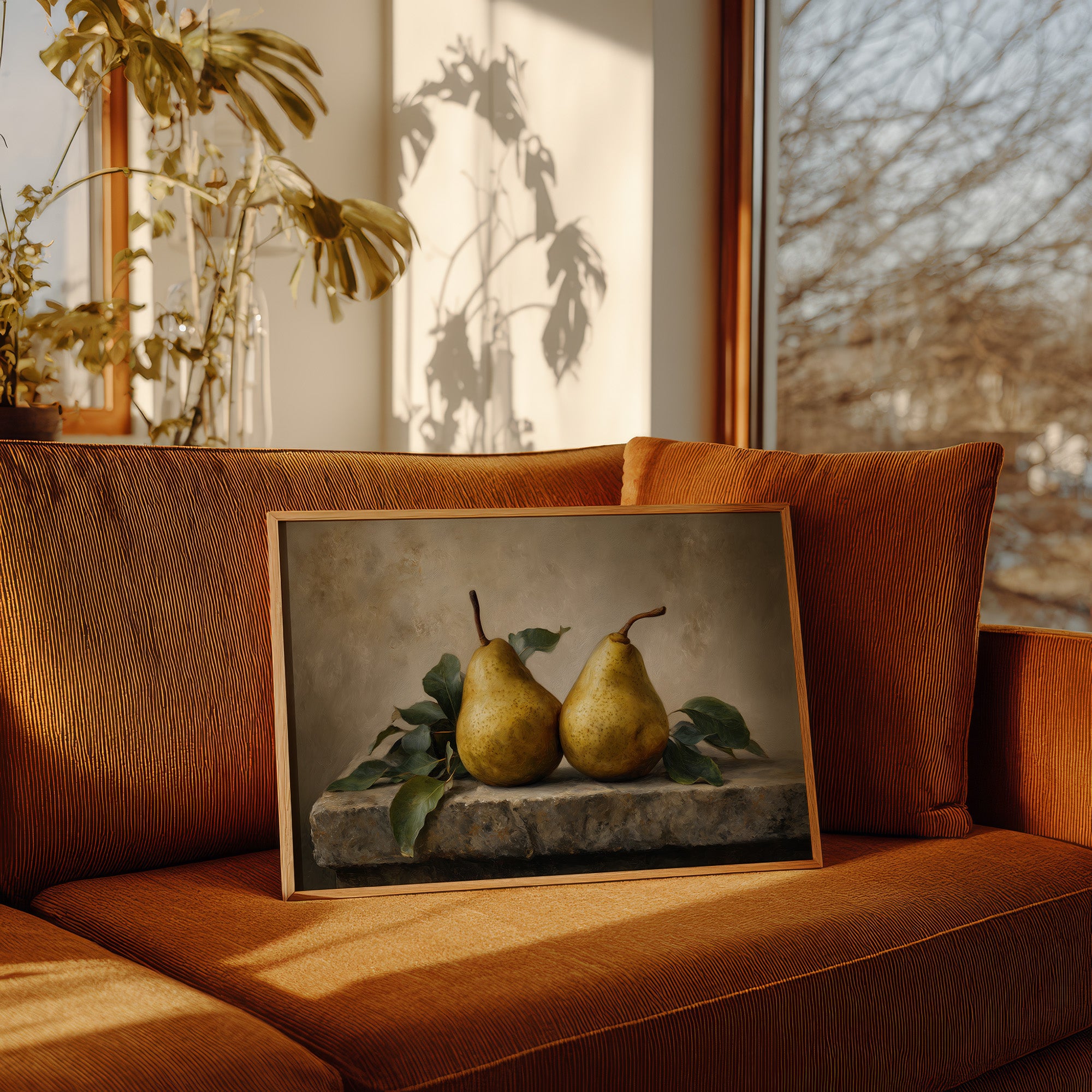 Golden Pears in Quiet Conversation