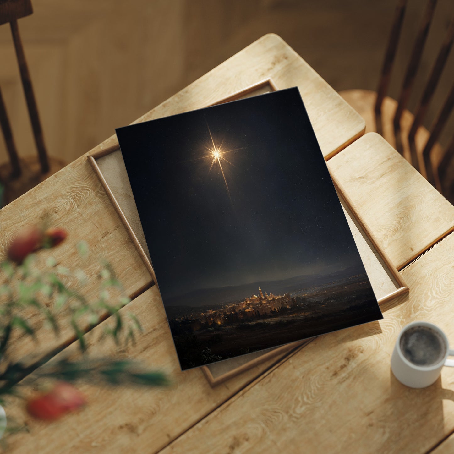 Celestial Beacon Over Ancient City