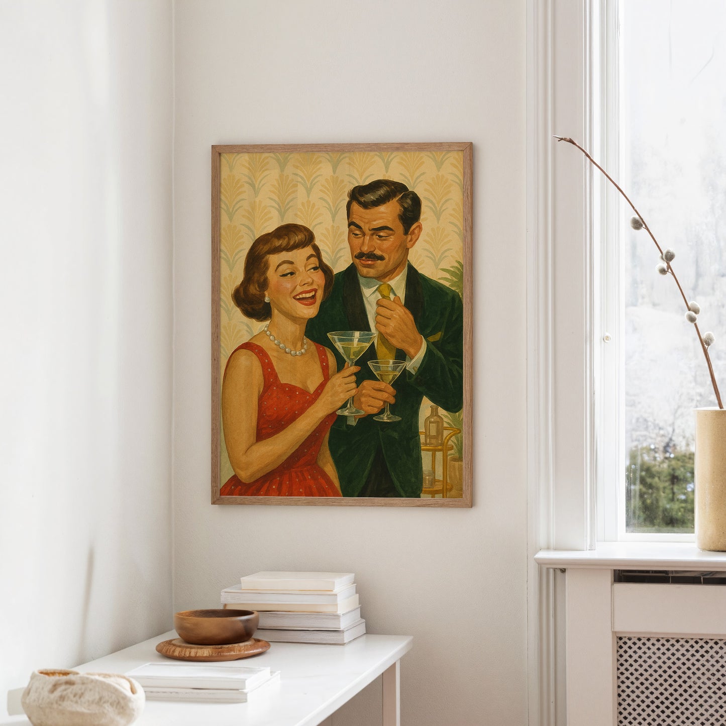 Cocktail Hour Whispers in Golden Wallpaper