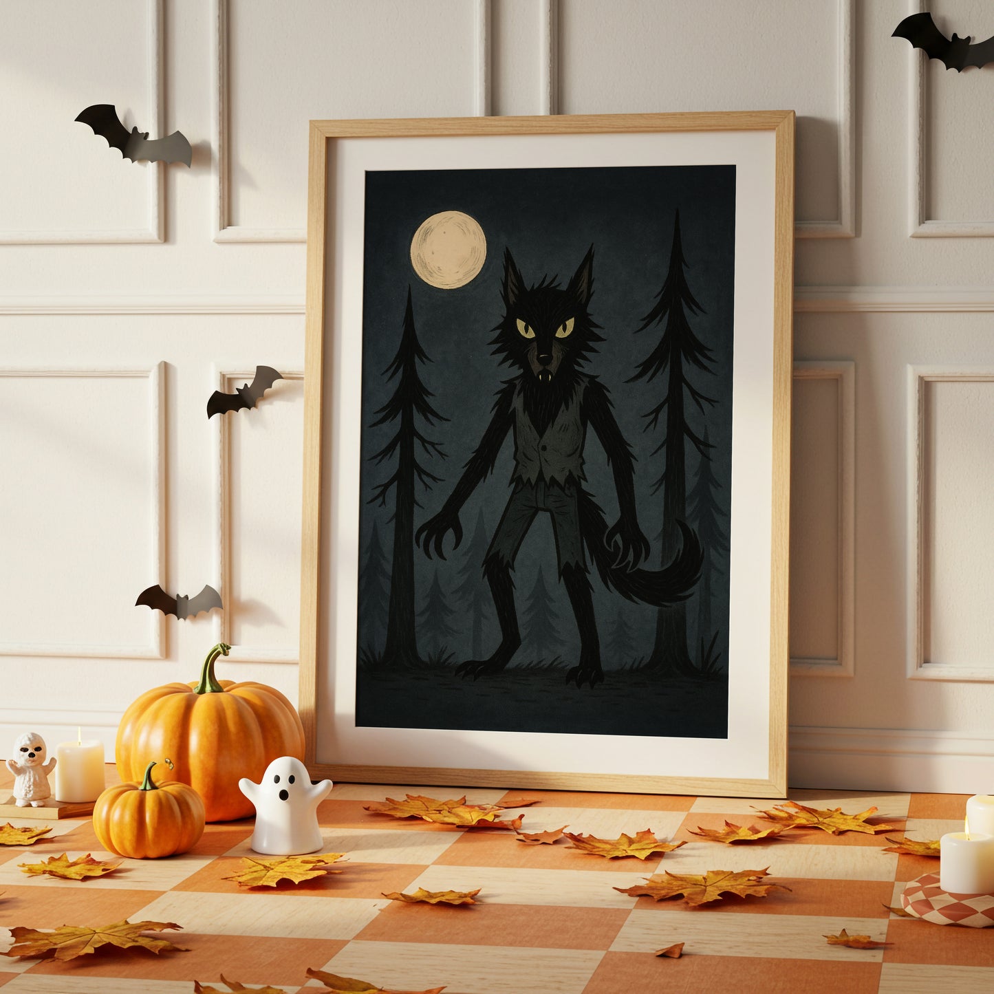 Moonlit Beast Of Pine Forest