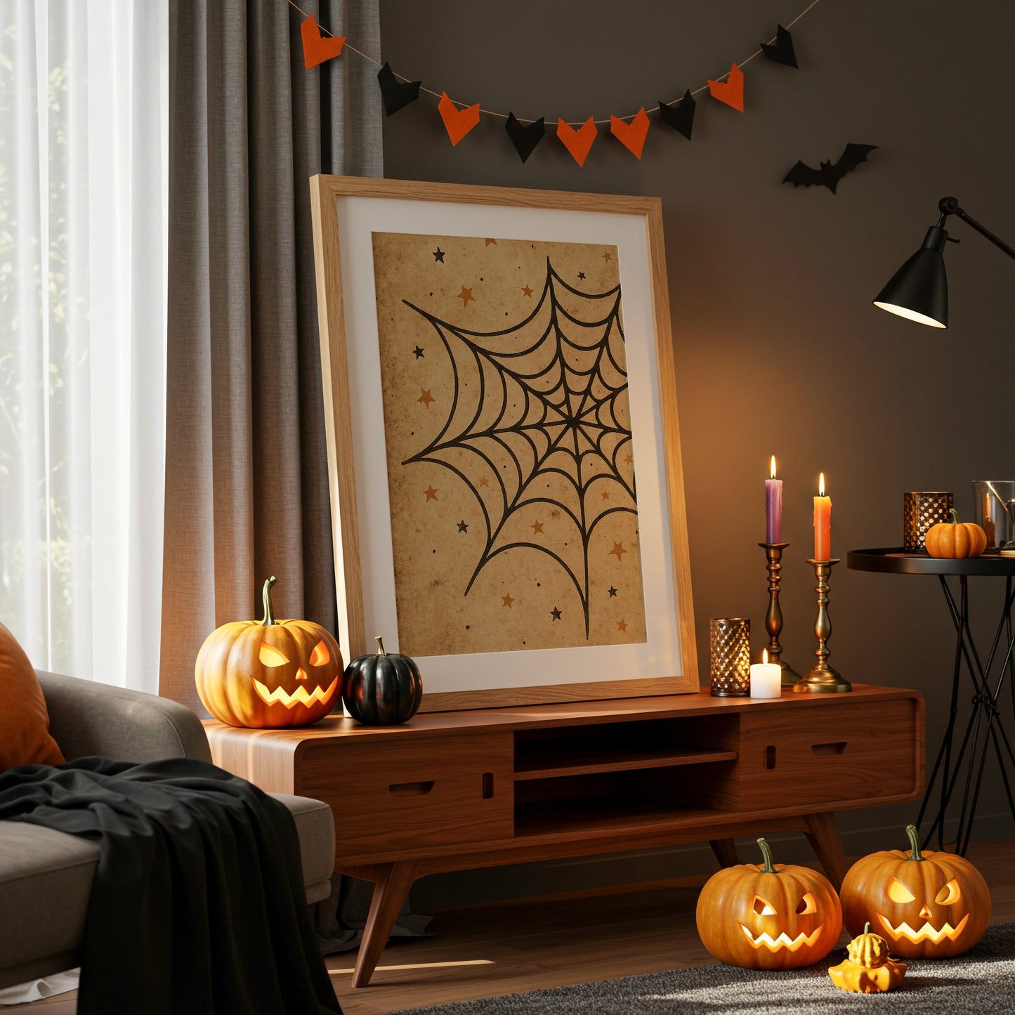 Starlit Webs On Vintage Parchment
