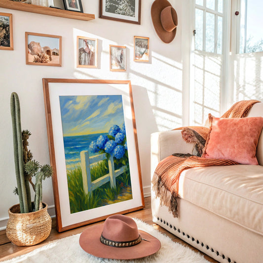 Coastal Blooms Beyond White Fence