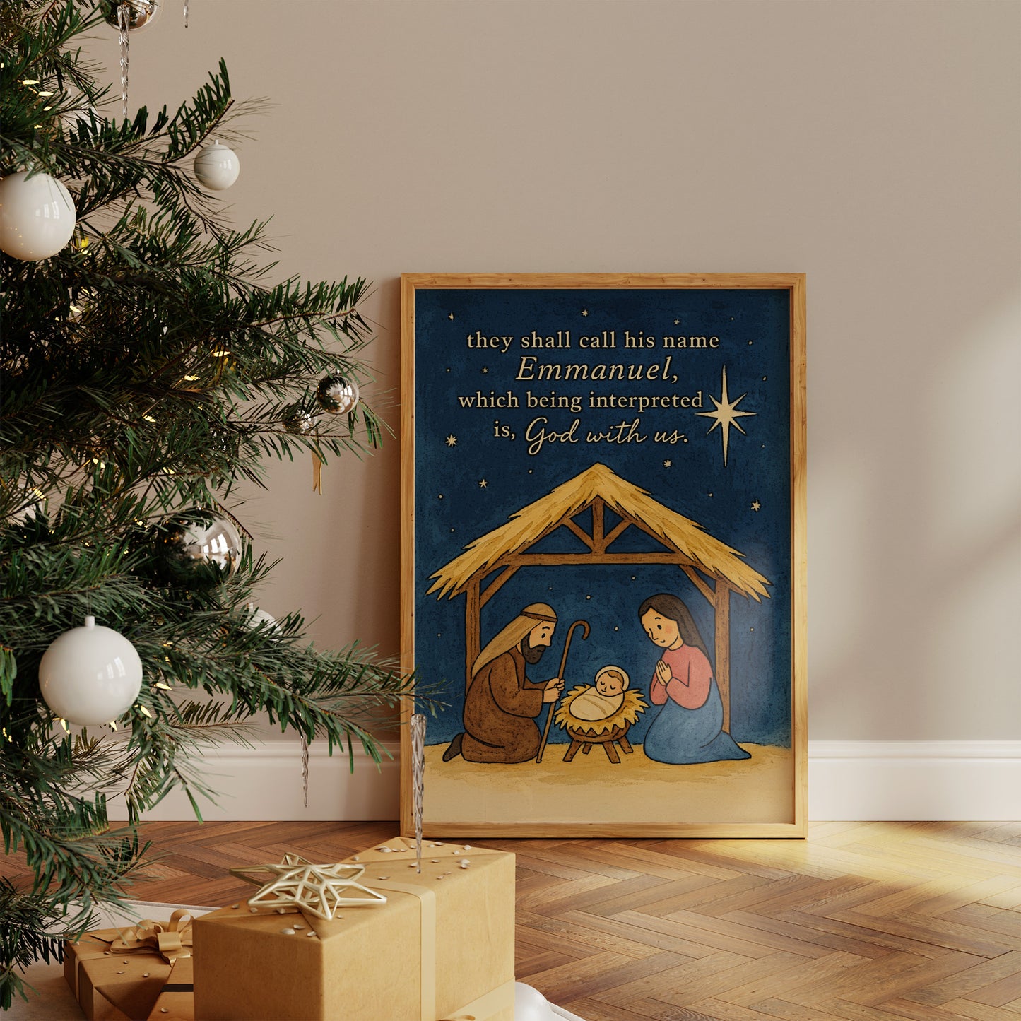 Starlit Manger Under Midnight Blue