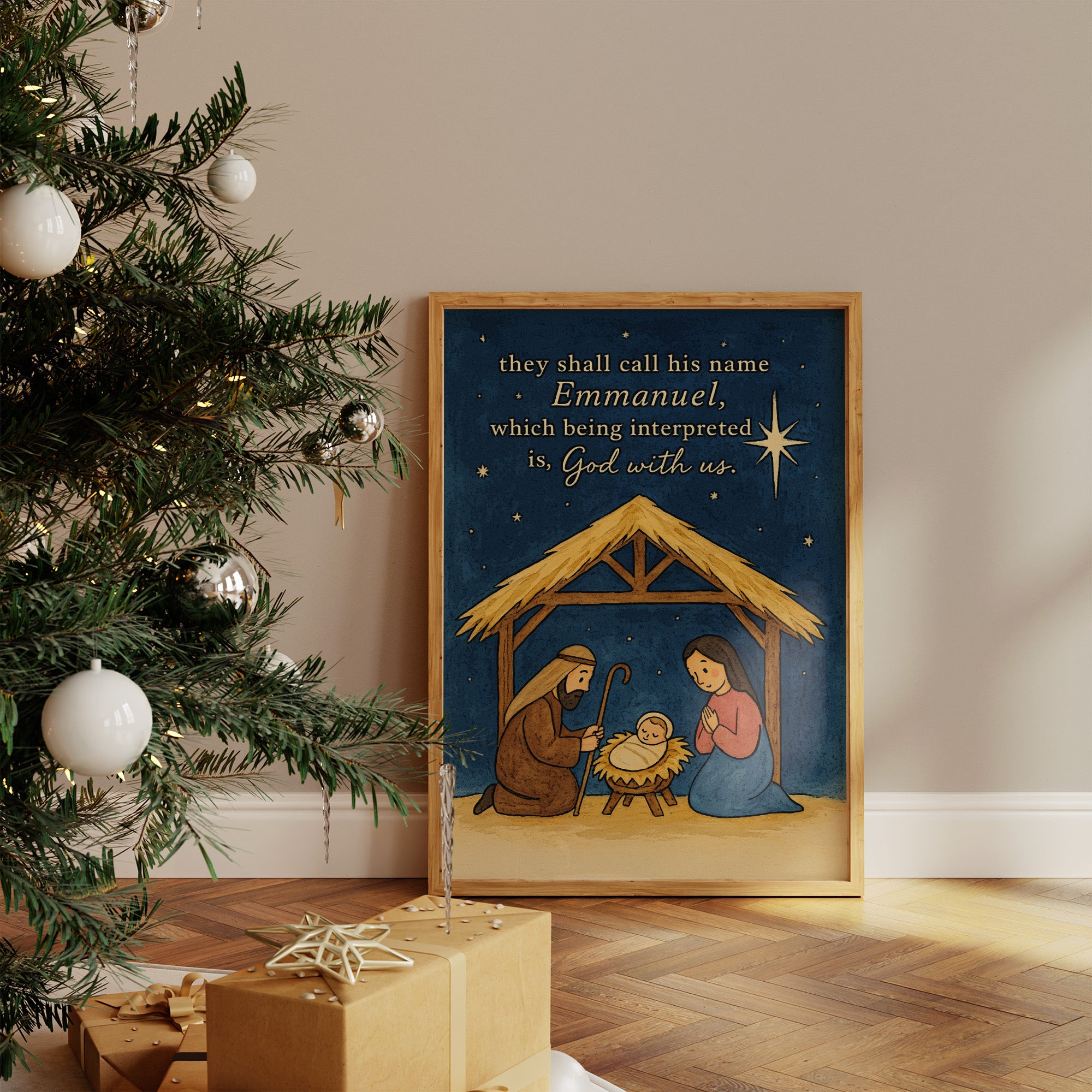 Starlit Manger Under Midnight Blue