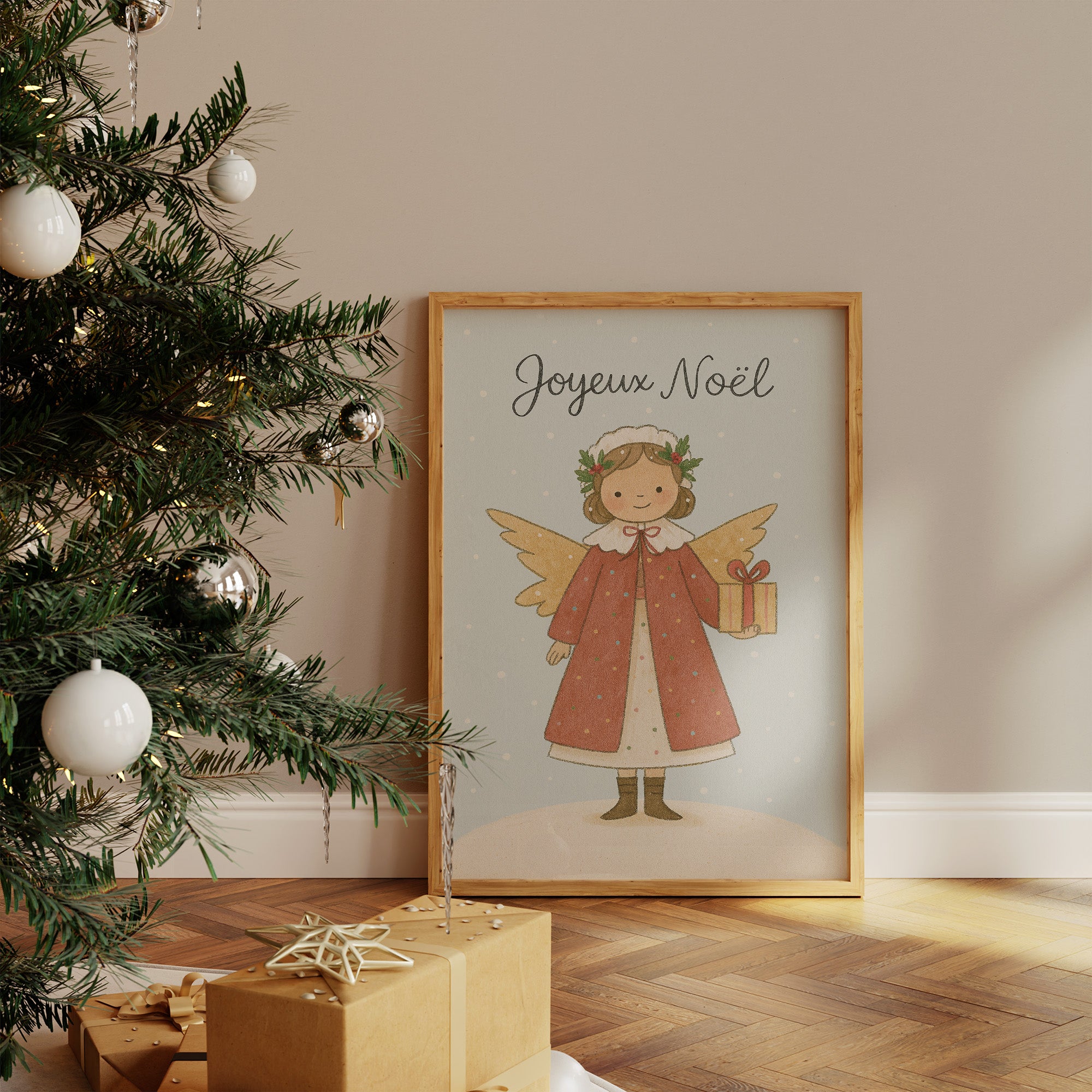 French Holiday Angel Brings Gifts