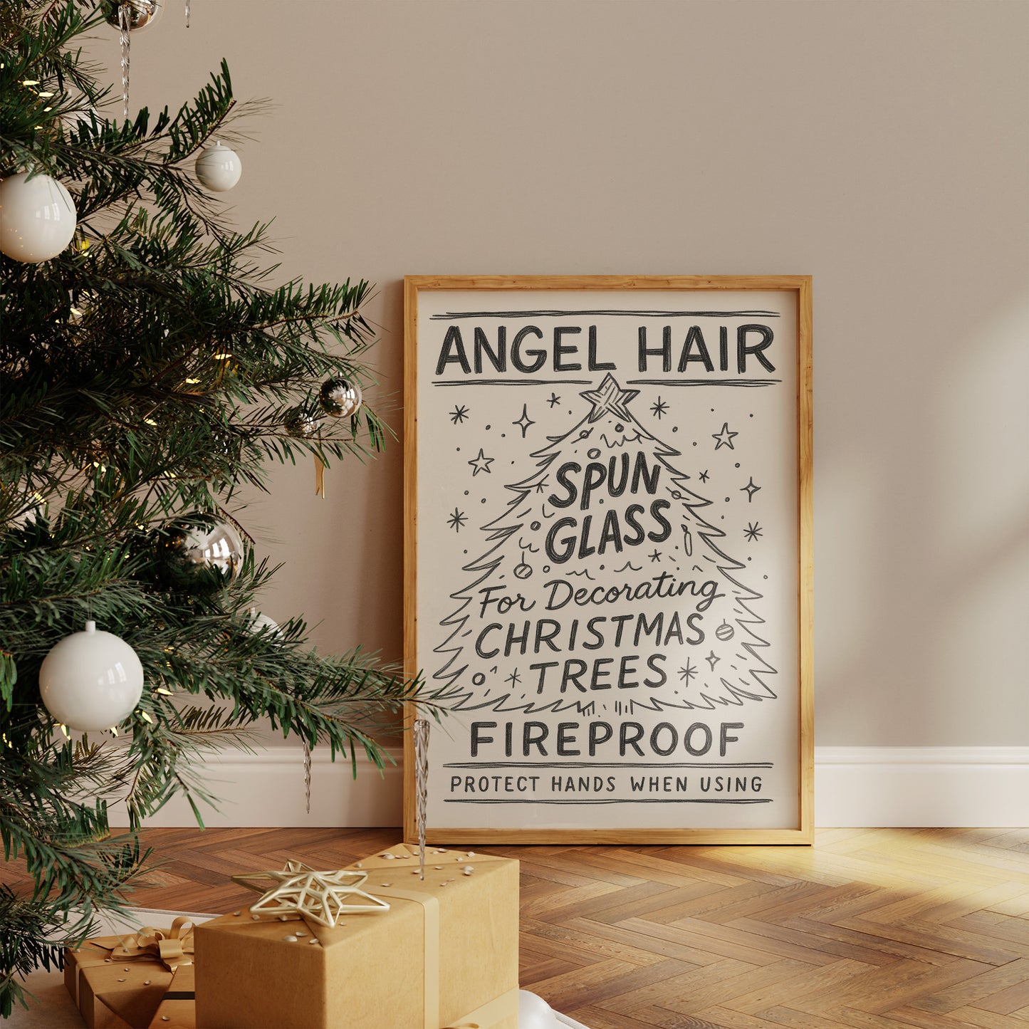 Vintage Holiday Instructions Framed