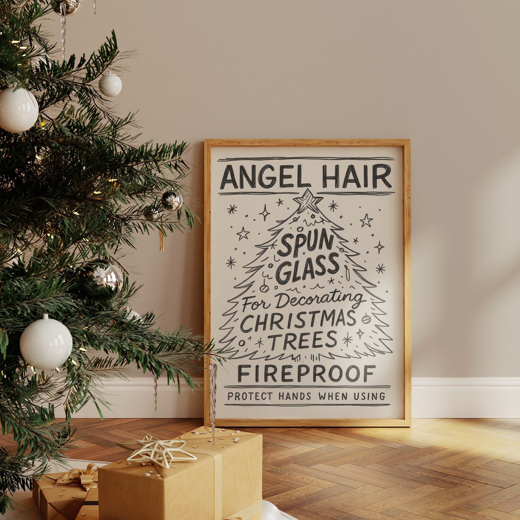 Vintage Holiday Instructions Framed