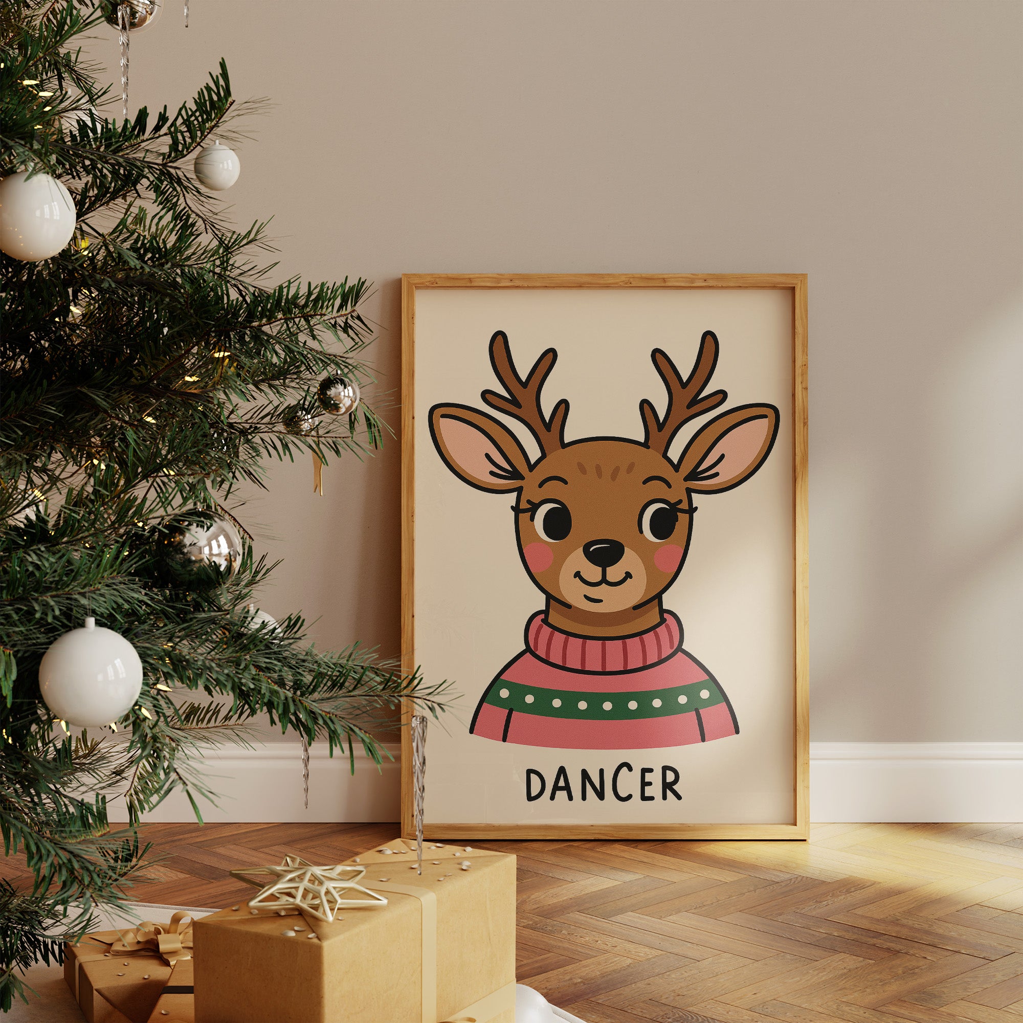 Cozy Reindeer In Holiday Sweater