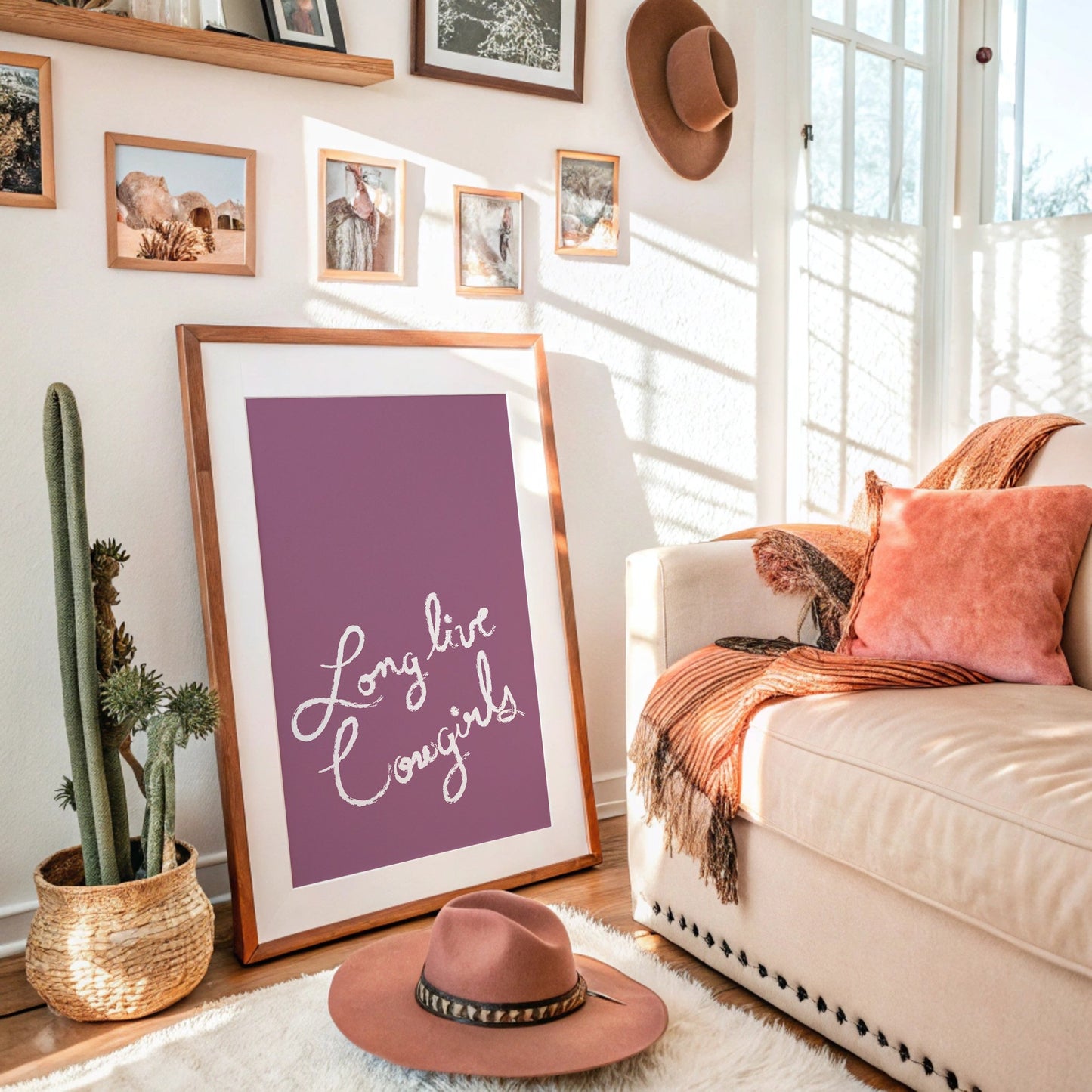 Mauve Canvas With Flowing Words
