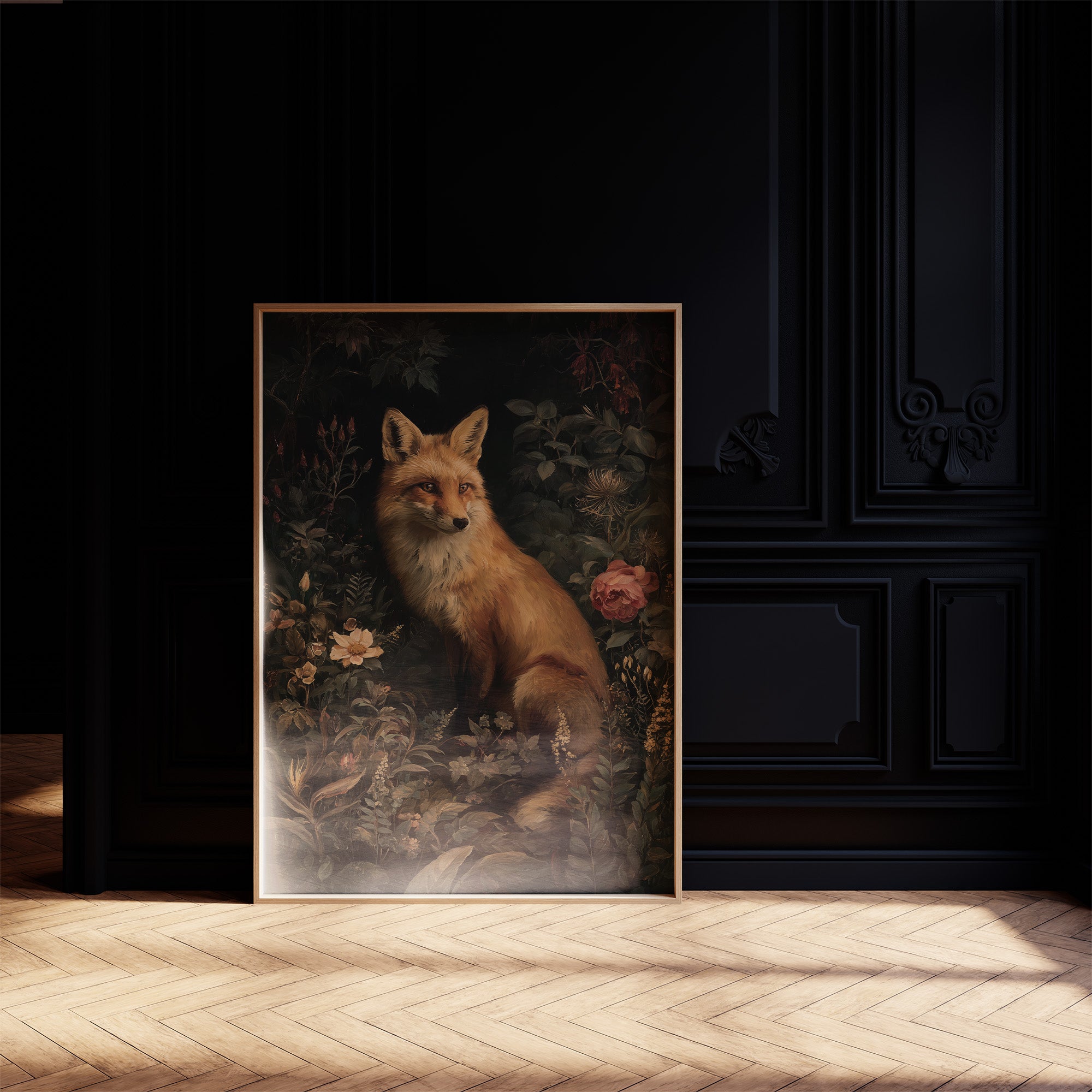 Midnight Rose Among Foxfire Blooms