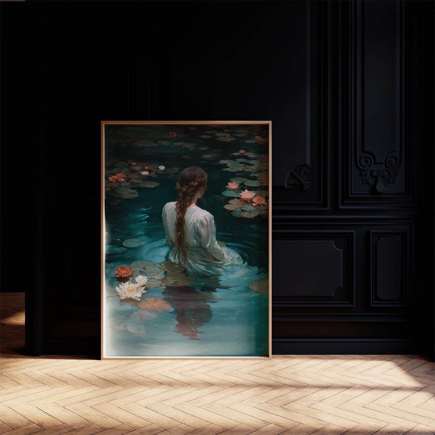 Beneath Lily Pads She Wanders