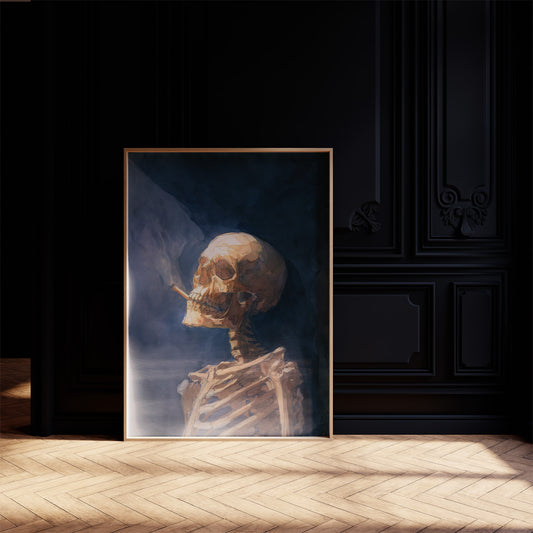 Golden Bones Against Midnight Blue