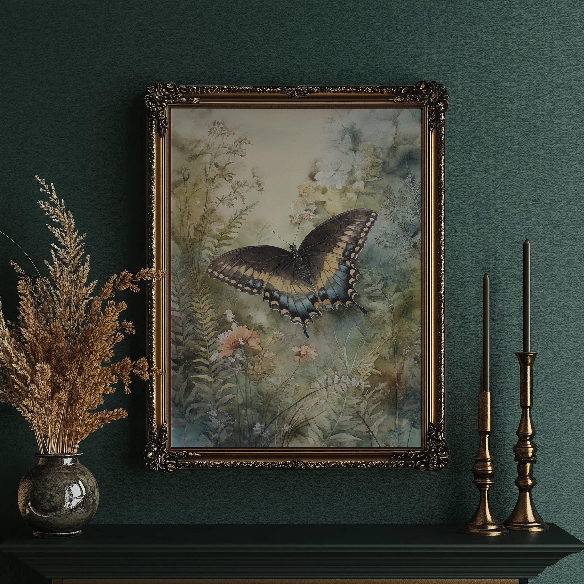 Midnight Wings Among Wild Blooms