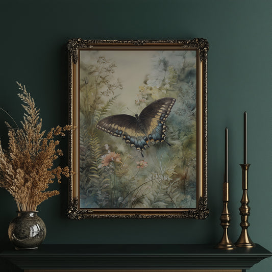 Midnight Wings Among Wild Blooms