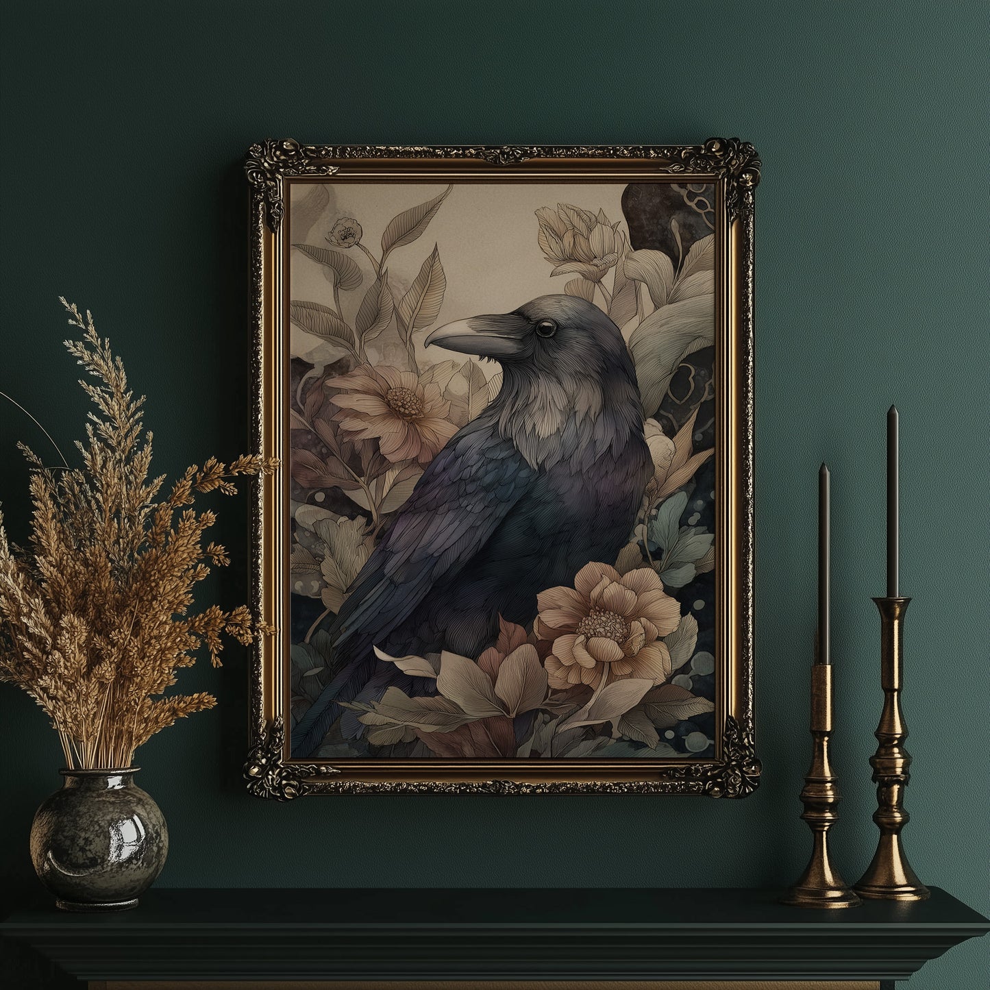 Raven Among Faded Blooms