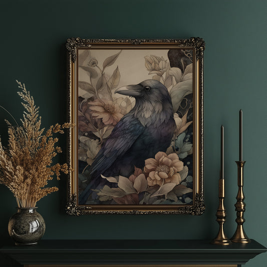 Raven Among Faded Blooms