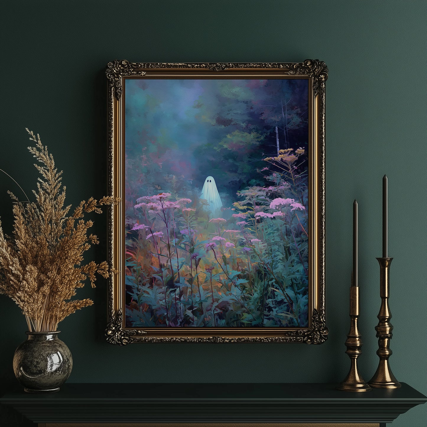 Midnight Bloom Meets Spectral Visitor