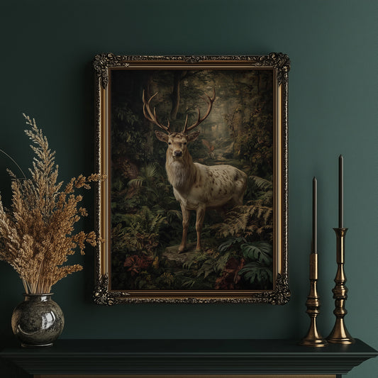 Noble Stag Among Ancient Ferns