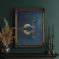 Swan Glides Through Golden Hour