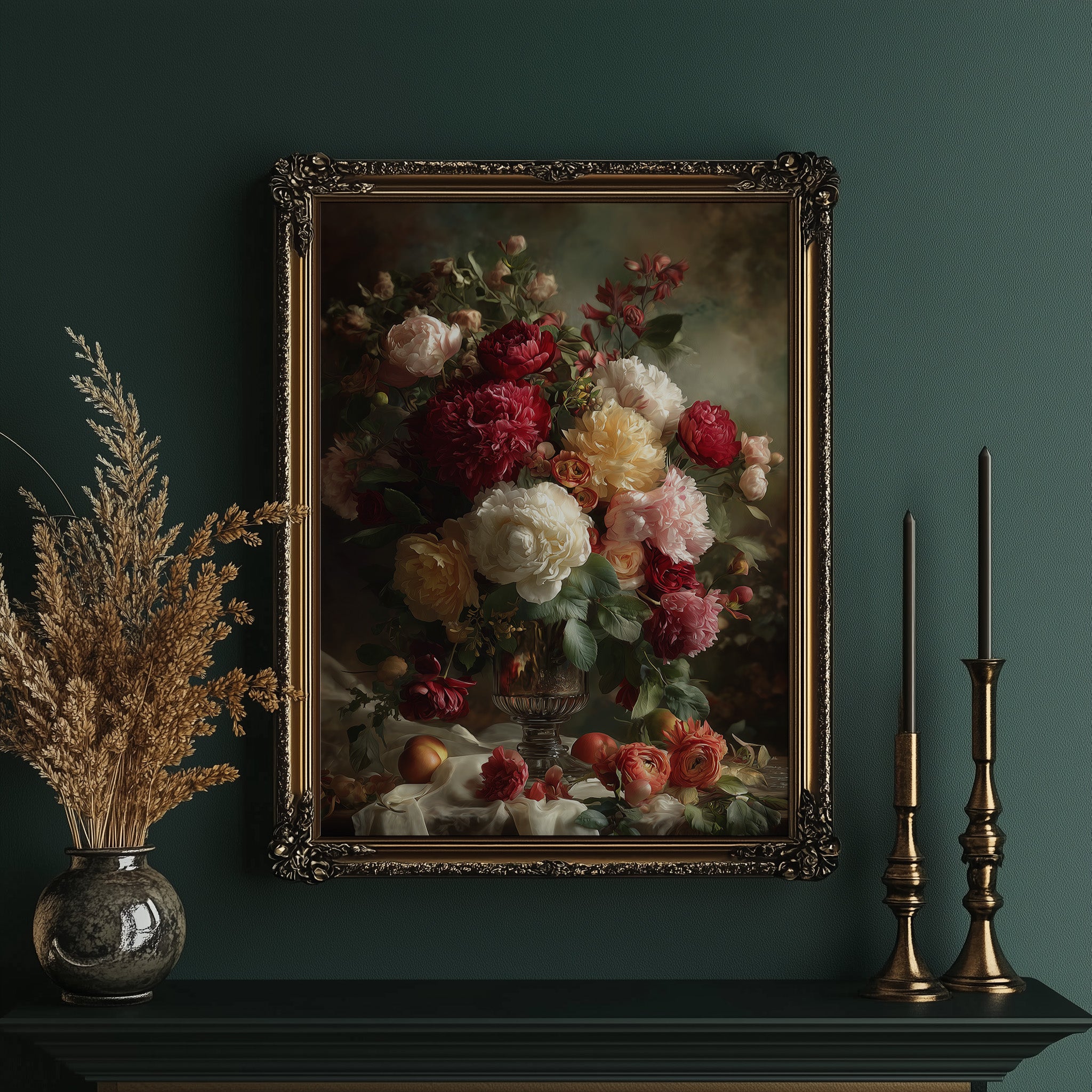 Peonies Bloom Against Velvet Darkness