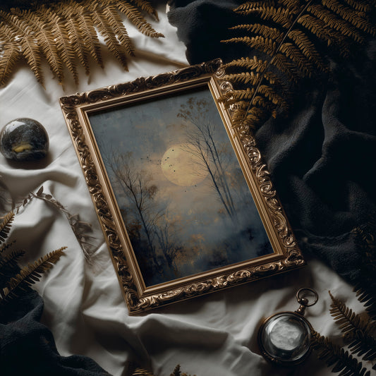 Birds Circle The Winter Moon