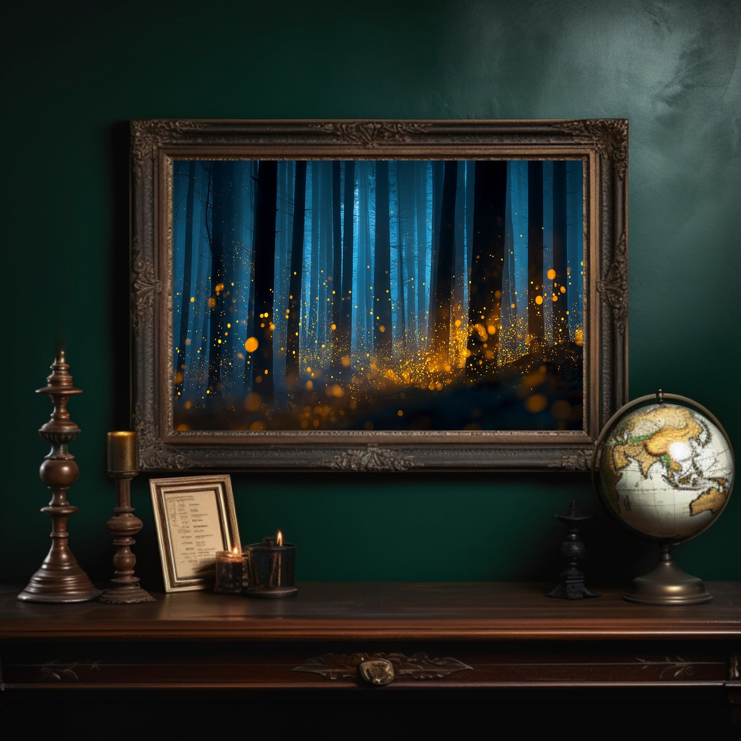 Fireflies Dance Through Midnight Forest