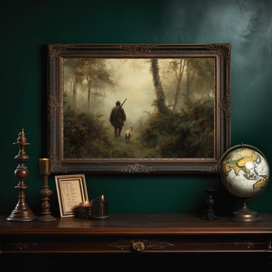 Huntsman's Path Through Misty Woods
