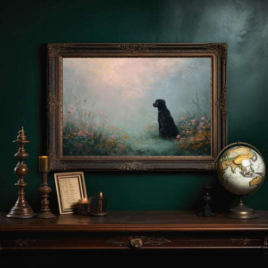 Faithful Companion In Misty Meadow