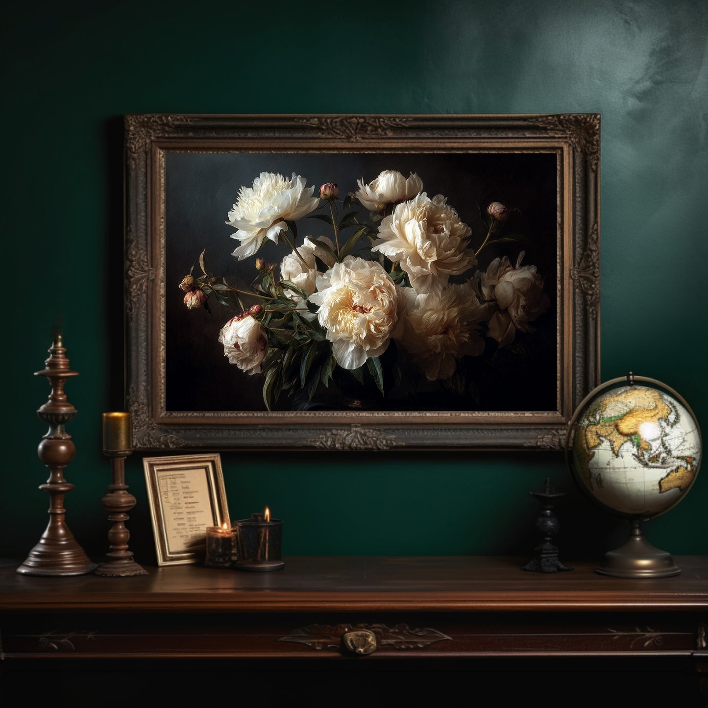 Peonies Among Literary Treasures