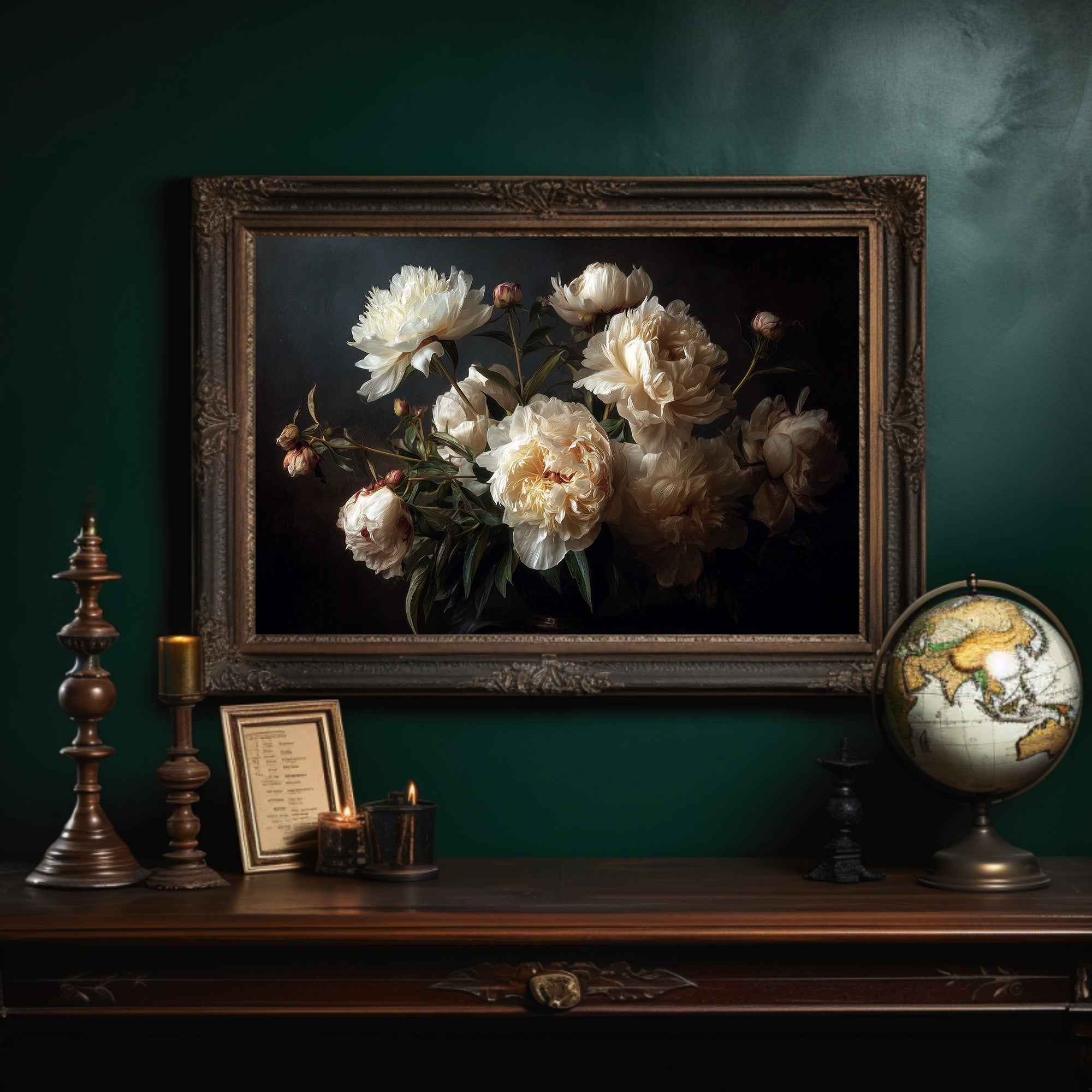 Peonies Among Literary Treasures