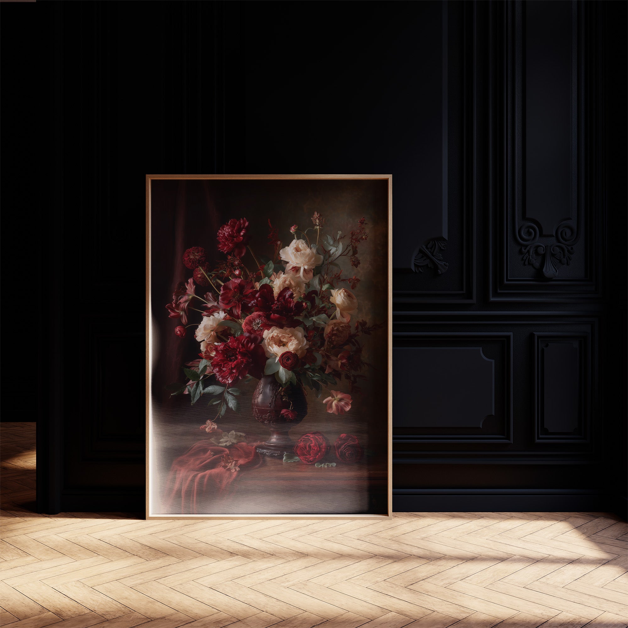 Velvet Blooms Against Midnight Walls