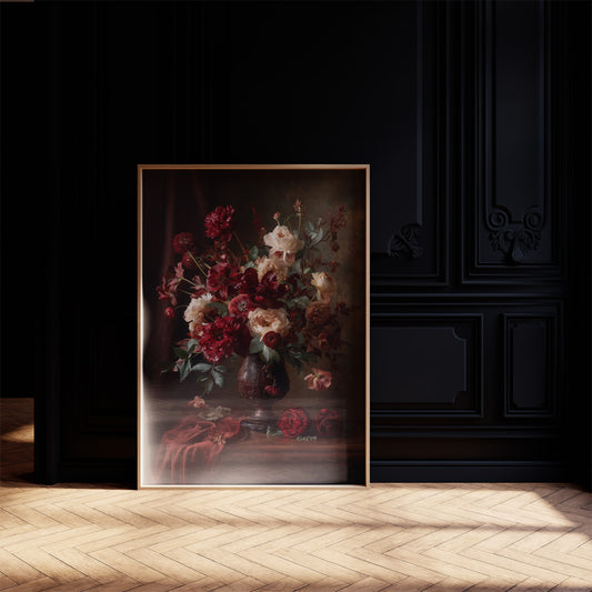Velvet Blooms Against Midnight Walls