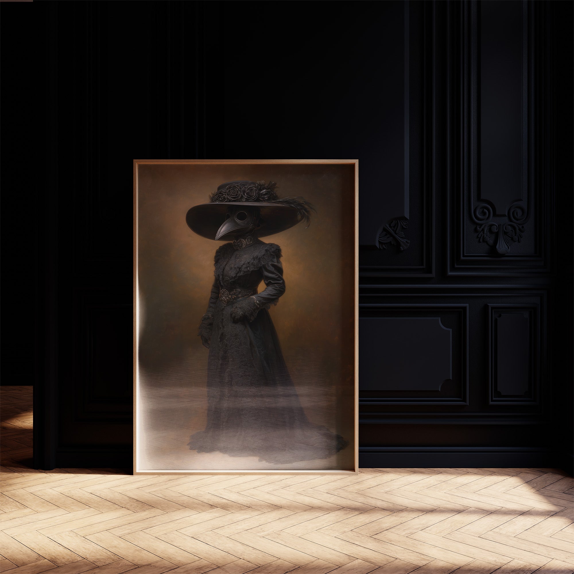 Plague Doctor's Victorian Silhouette