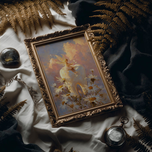 Daisy Dreams Under Golden Sky