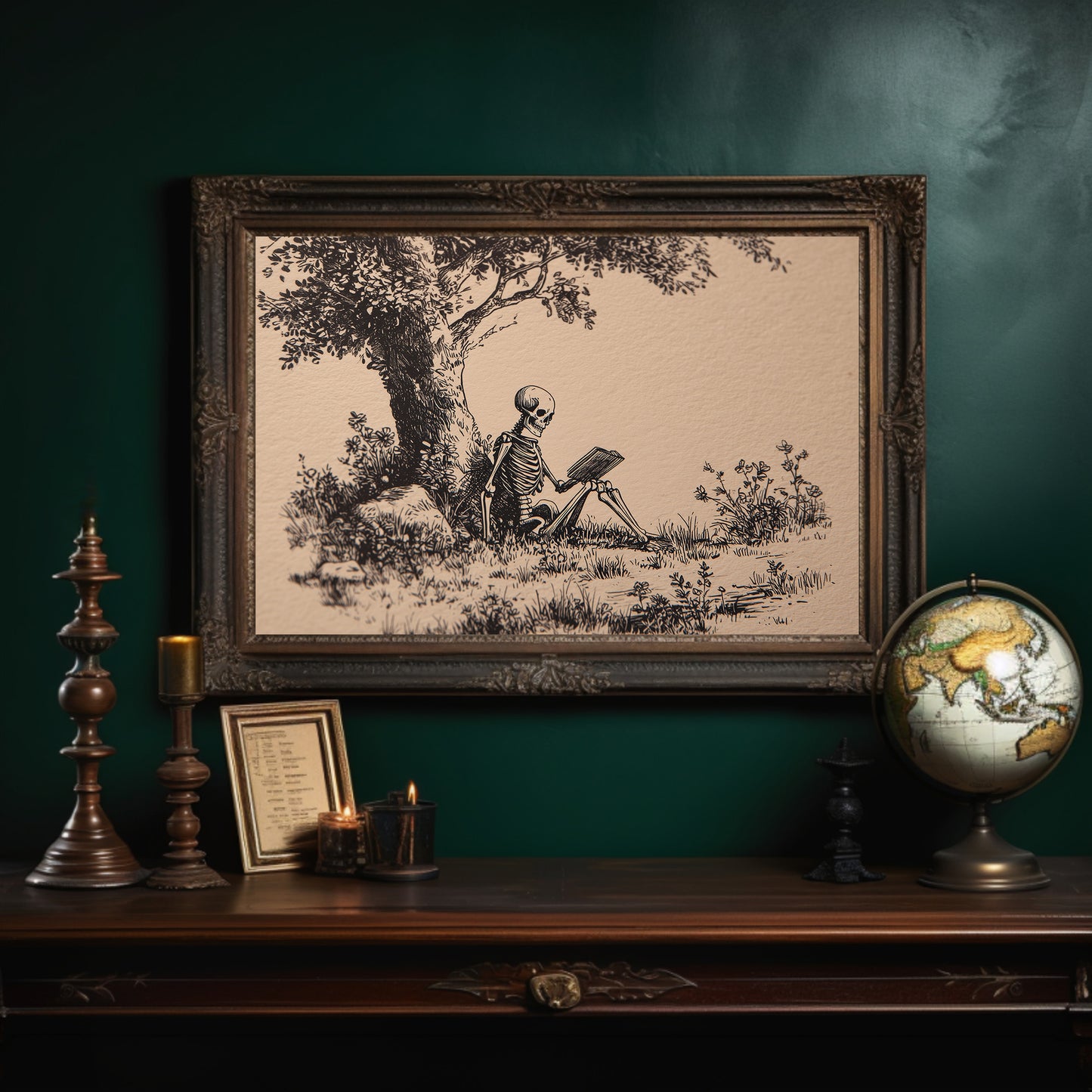 Eternal Reader Under Oak Boughs