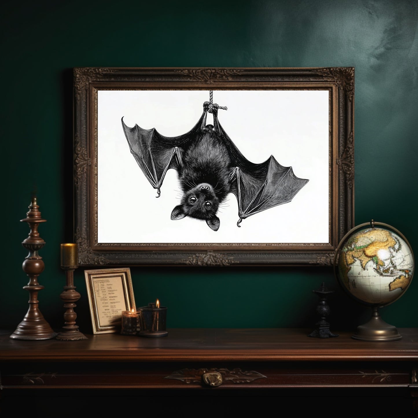 Nocturnal Scholar Hangs Between Pages