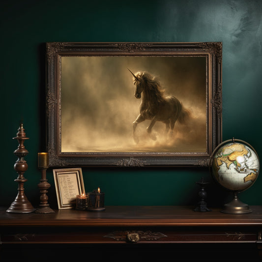 Mythic Gallop Through Golden Dust